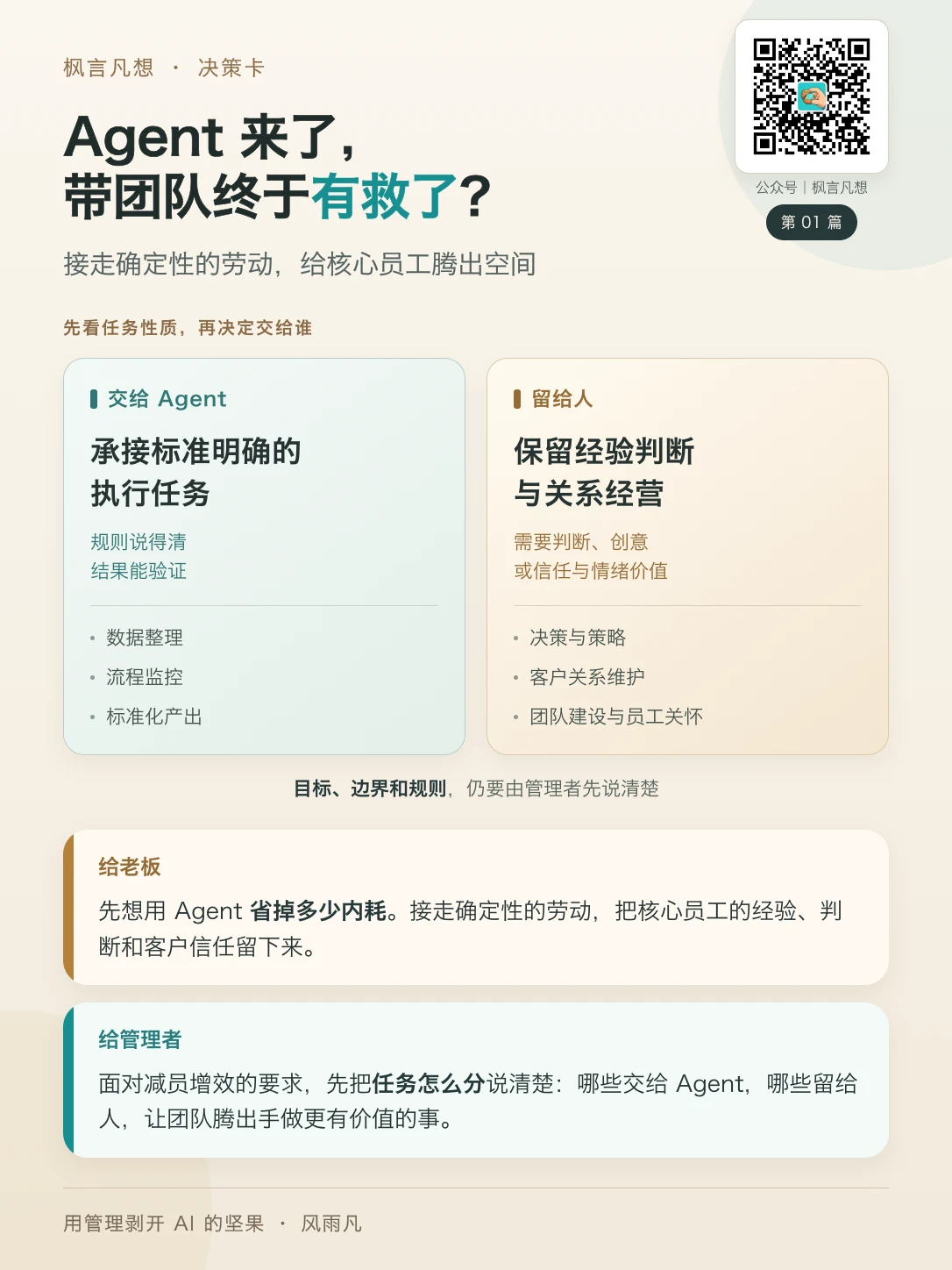 决策卡 01：Agent 来了，带团队终于有救了？
