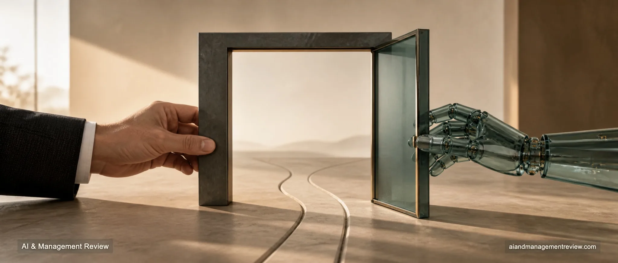 Two people examining the frame of a proposed solution