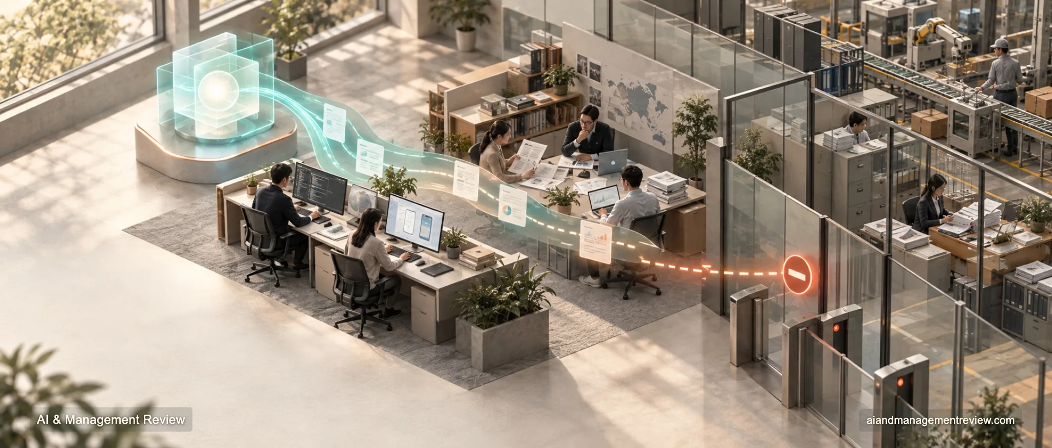 AI reaching different departments at different distances
